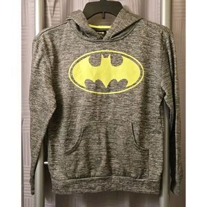 Gray Batman Youth Boys‎ Bat logo Pullover Hoodie  Medium